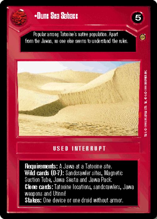 Star Wars CCG | Dune Sea Sabacc [Dark] - Jabba's Palace | The Nerd Merchant