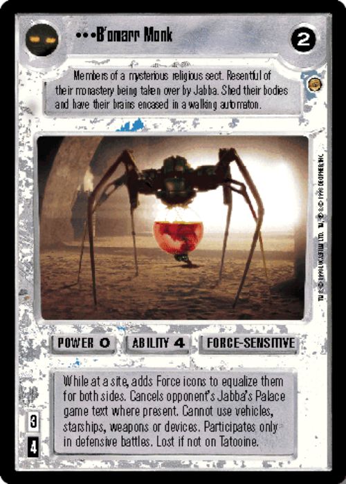 Star Wars CCG | B'omarr Monk - Jabba's Palace | The Nerd Merchant