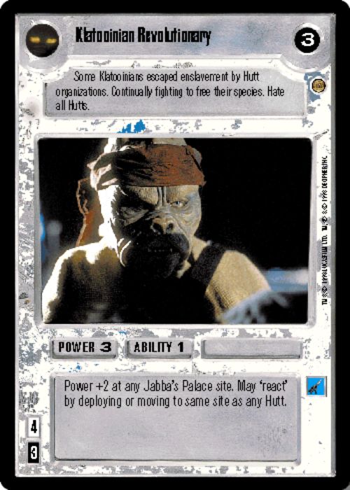 Star Wars CCG | Klatooinian Revolutionary - Jabba's Palace | The Nerd Merchant