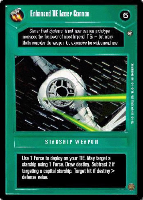 Star Wars CCG | Enhanced TIE Laser Cannon - A New Hope | The Nerd Merchant