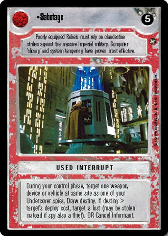 Star Wars CCG | Sabotage - A New Hope | The Nerd Merchant