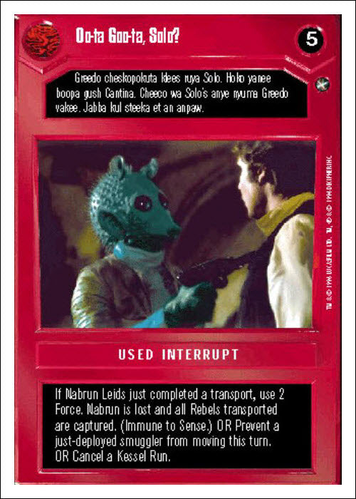 Star Wars CCG | Oo-ta Goo-ta, Solo? - A New Hope WB | The Nerd Merchant