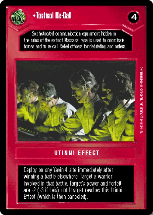 Star Wars CCG | Tactical Re-Call - Premiere | The Nerd Merchant