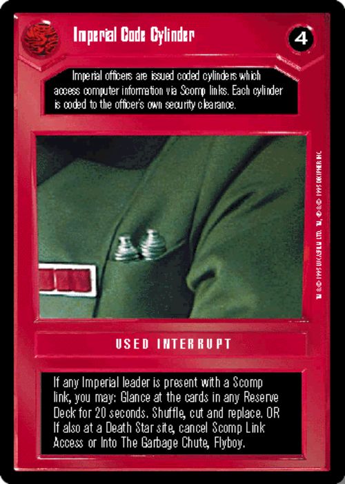 Star Wars CCG | Imperial Code Cylinder - Premiere | The Nerd Merchant