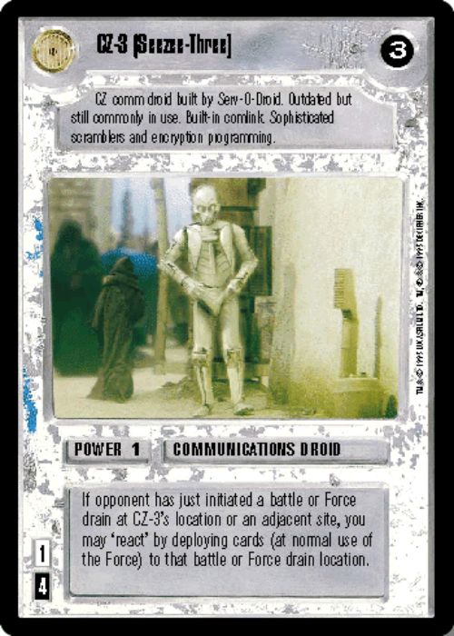 Star Wars CCG | CZ-3 (Seezee-Three) - Premiere | The Nerd Merchant