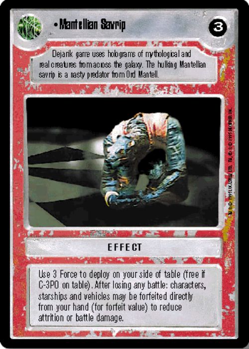 Star Wars CCG | Mantellian Savrip - Premiere | The Nerd Merchant