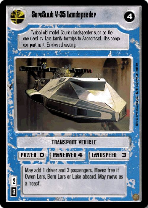 Star Wars CCG | SoroSuub V-35 Landspeeder - Premiere | The Nerd Merchant