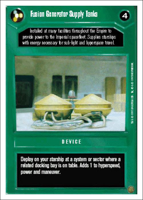 Star Wars CCG | Fusion Generator Supply Tanks [Dark] - Premiere WB | The Nerd Merchant