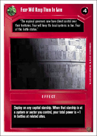 Star Wars CCG | Fear Will Keep Them In Line - Premiere WB | The Nerd Merchant