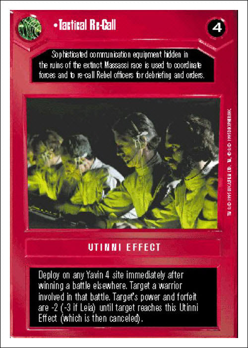 Star Wars CCG | Tactical Re-Call - Premiere WB | The Nerd Merchant