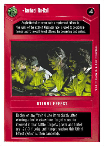 Star Wars CCG | Tactical Re-Call - Premiere WB | The Nerd Merchant