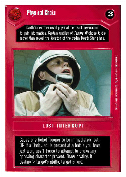 Star Wars CCG | Physical Choke - Premiere WB | The Nerd Merchant
