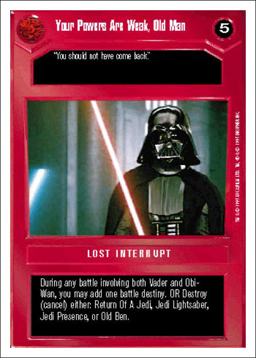 Star Wars CCG | Your Powers Are Weak, Old Man - Premiere WB | The Nerd Merchant