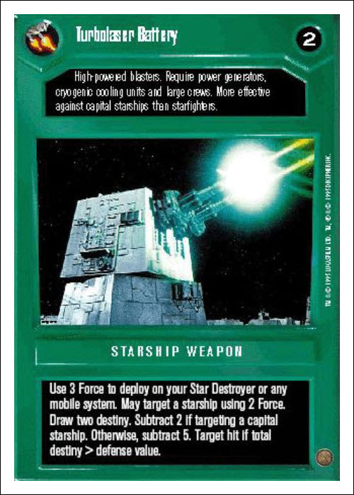 Star Wars CCG | Turbolaser Battery - Premiere WB | The Nerd Merchant