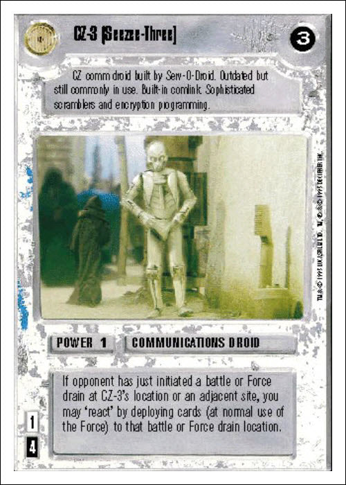 Star Wars CCG | CZ-3 (Seezee-Three) - Premiere WB | The Nerd Merchant