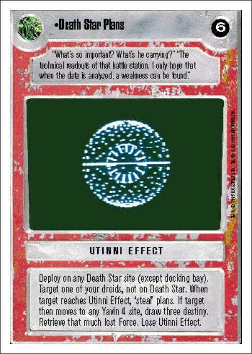 Star Wars CCG | Death Star Plans - Premiere WB | The Nerd Merchant