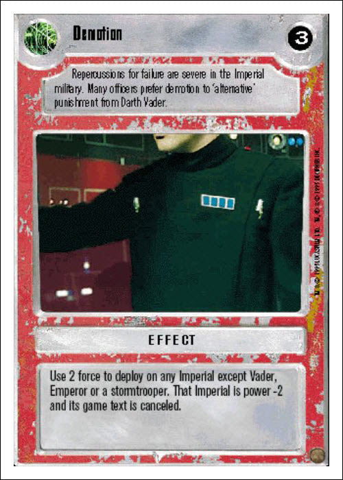 Star Wars CCG | Demotion - Premiere WB | The Nerd Merchant