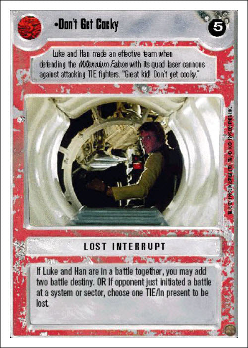 Star Wars CCG | Don't Get Cocky - Premiere WB | The Nerd Merchant