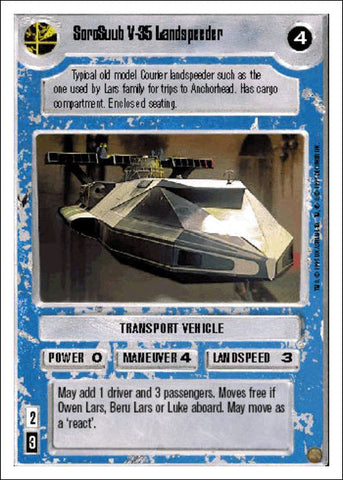 Star Wars CCG | SoroSuub V-35 Landspeeder - Premiere WB | The Nerd Merchant