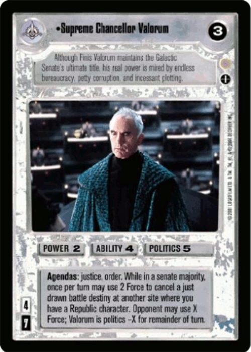 Star Wars CCG | Supreme Chancellor Valorum (Foil) - Reflections III | The Nerd Merchant