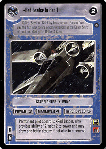 Star Wars CCG | Red Leader In Red 1 - Rebel Leader Cards | The Nerd Merchant