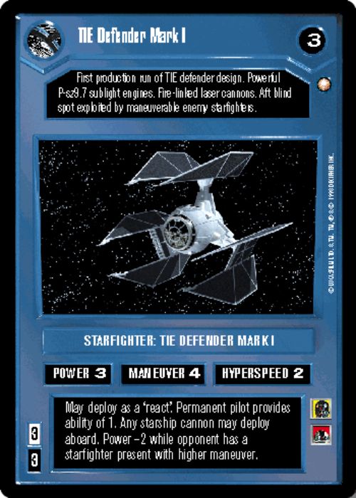 Star Wars CCG | TIE Defender Mark I - Special Edition | The Nerd Merchant