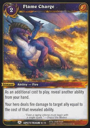 World of Warcraft TCG | Flame Charge - Battle of Aspects Treasure 12/75 | The Nerd Merchant