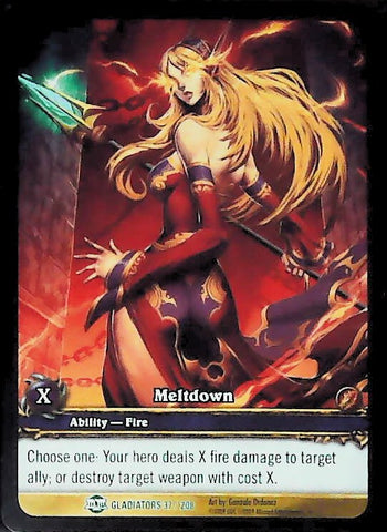 World of Warcraft TCG | Meltdown *Extended Art) - Blood of the Gladiators 37/208 | The Nerd Merchant