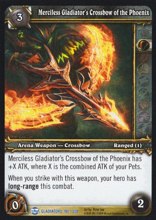 World of Warcraft TCG |Merciless Gladiator's Crossbow of the Phoenix - Blood of Gladiators 180/208 | The Nerd Merchant