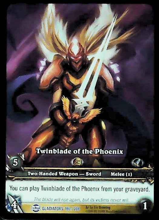 World of Warcraft TCG | Twinblade Of The Phoenix (Extended Art) - Blood of the Gladiators 186/208 | The Nerd Merchant