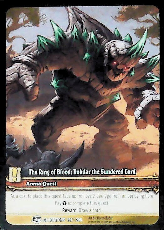 World of Warcraft TCG | The Ring of Blood: Rokdar the Sundered Lord (Extended Art) - Blood of the Gladiators 197/208 | The Nerd Merchant