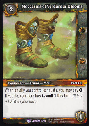 World of Warcraft TCG | Moccasins of Verdurous Glooms - Badge of Justice | The Nerd Merchant