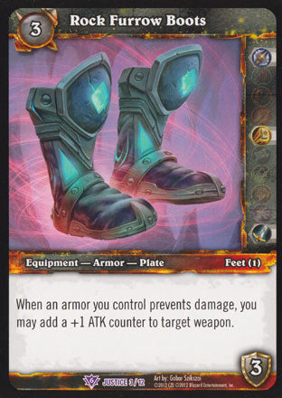 World of Warcraft TCG | Rock Furrow Boots - Badge of Justice | The Nerd Merchant