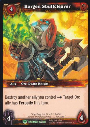 World of Warcraft TCG | Korgen Skullcleaver - Betrayal of the Guardian 97/202 | The Nerd Merchant