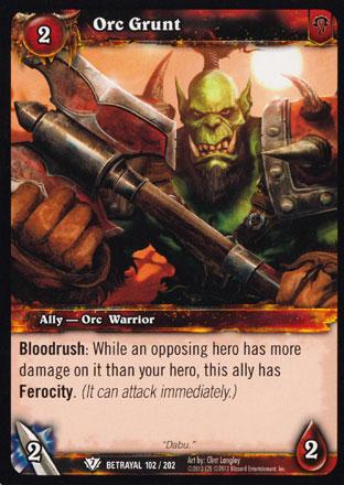 World of Warcraft TCG | Orc Grunt - Betrayal of the Guardian 102/202 | The Nerd Merchant