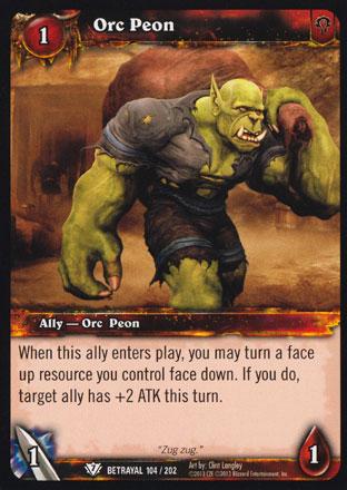 World of Warcraft TCG | Orc Peon - Betrayal of the Guardian 104/202 | The Nerd Merchant