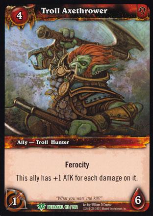 World of Warcraft TCG | Troll Axethrower - Betrayal of the Guardian 113/202 | The Nerd Merchant