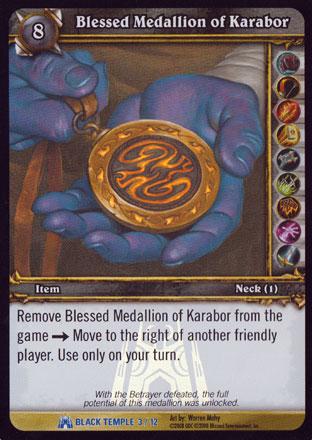 World of Warcraft TCG | Blessed Medallion of Karabor (Foil) - Black Temple Treasure 3/12 | The Nerd Merchant