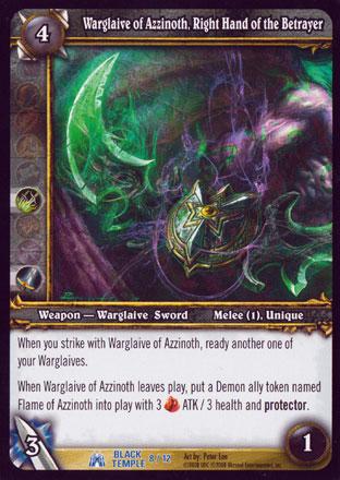 World of Warcraft TCG | Warglaive of Azzinoth, Right Hand of the Betrayer (Foil) - Black Temple Treasure 8/12 | The Nerd Merchant