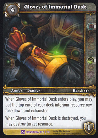 World of Warcraft TCG | Gloves of Immortal Dusk - Crafting Redemption | The Nerd Merchant
