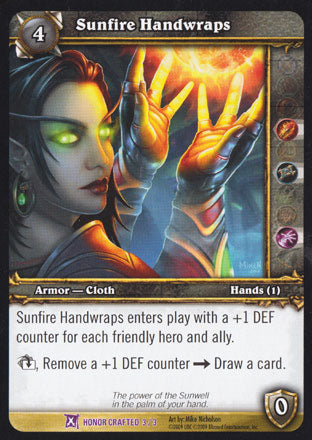 World of Warcraft TCG | Sunfire Handwraps - Crafting Redemption | The Nerd Merchant