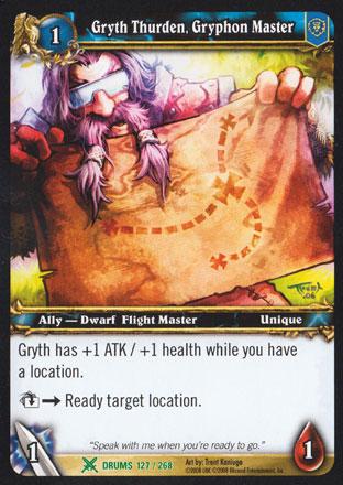 World of Warcraft TCG | Gryth Thurden, Gryphon Master - Drums of War 127/268 | The Nerd Merchant