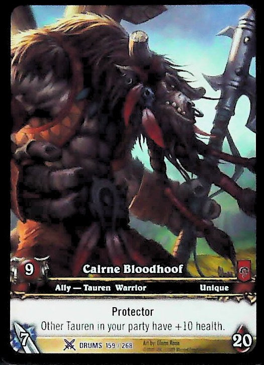 World of Warcraft TCG | Cairne Bloodhoof (Extended Art) - Drums of War 159/268 | The Nerd Merchant