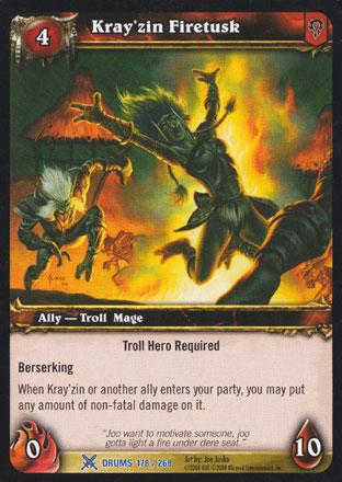 World of Warcraft TCG | Kray'zin Firetusk - Drums of War 178/268 | The Nerd Merchant