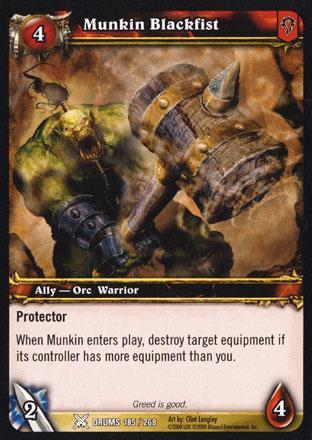 World of Warcraft TCG | Munkin Blackfist (Foil) - Drums of War 185/268 | The Nerd Merchant