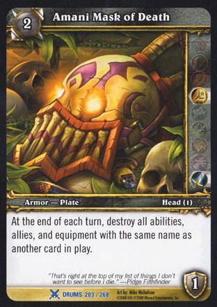 World of Warcraft TCG | Amani Mask of Death - Drums of War 203/268 | The Nerd Merchant