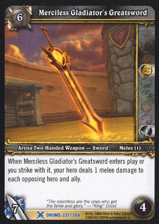 World of Warcraft TCG | Merciless Gladiator's Greatsword - Drums of War 231/268 | The Nerd Merchant