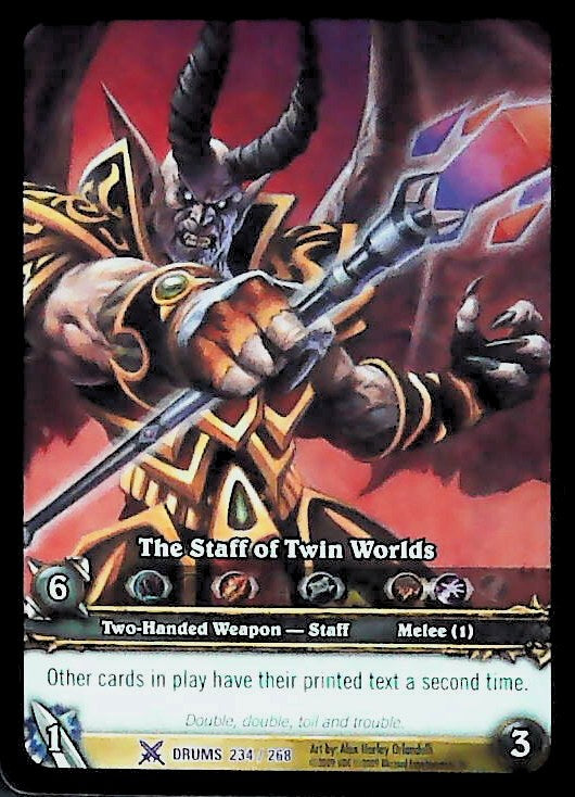 World of Warcraft TCG | The Staff of Twin Worlds (Extended Art) - Drums of War 234/268 | The Nerd Merchant