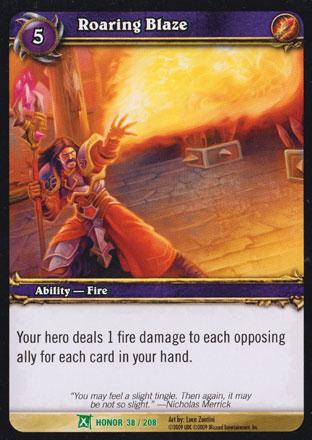 World of Warcraft TCG | Roaring Blaze (Foil) - Fields of Honor 38/208 | The Nerd Merchant