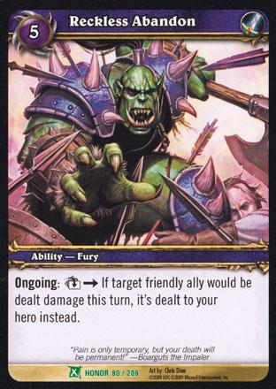 World of Warcraft TCG | Reckless Abandon - Fields of Honor 80/208 | The Nerd Merchant